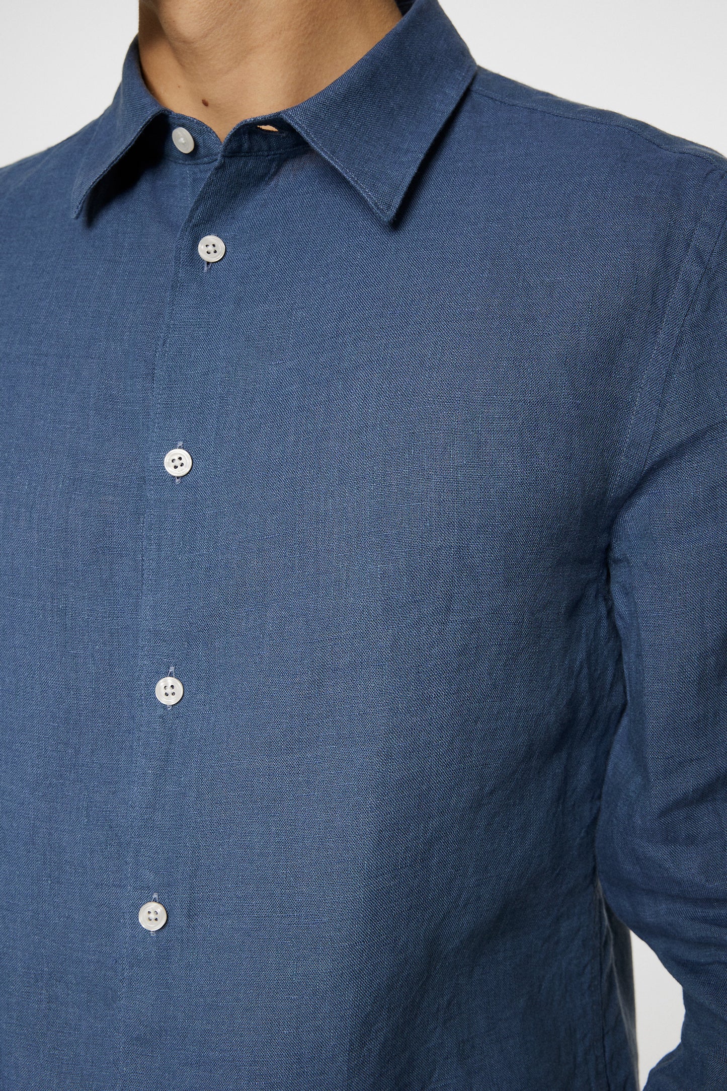 Slim LS Linen Melange Shirt / Rain Washed