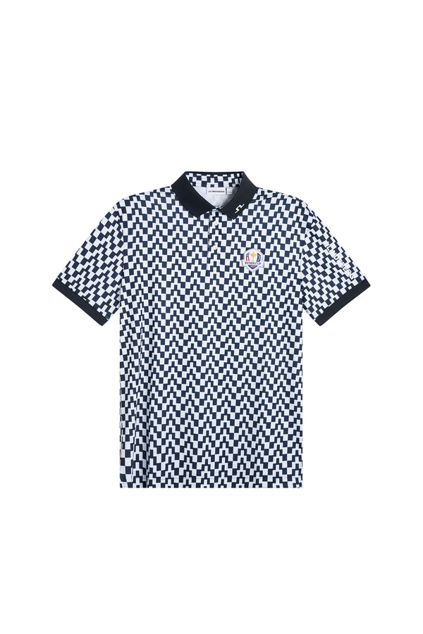 Tour Tech Polo Print / Bridge Stack White Navy M