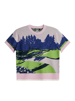 Nico Knitted Top / Watercolor Jacquard Pink