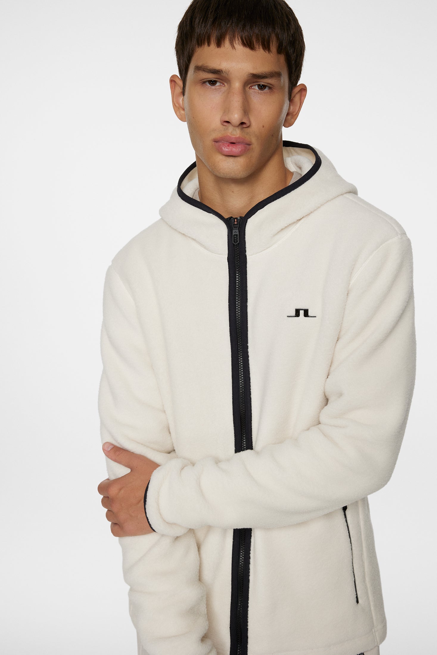 Seymor Fleece Zip Hood / Moonbeam – J.Lindeberg