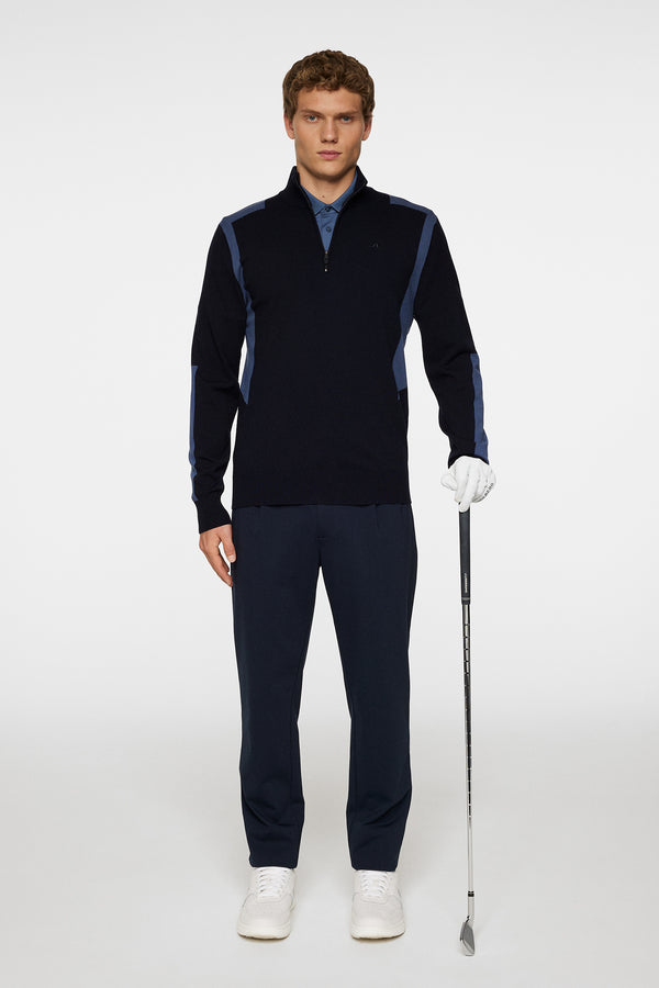 Kendrick Knitted Zip Sweater / JL Navy