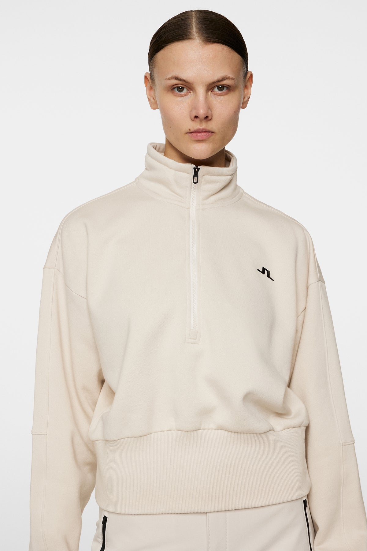 Lucia Zip Mock Neck / Moonbeam – J.Lindeberg