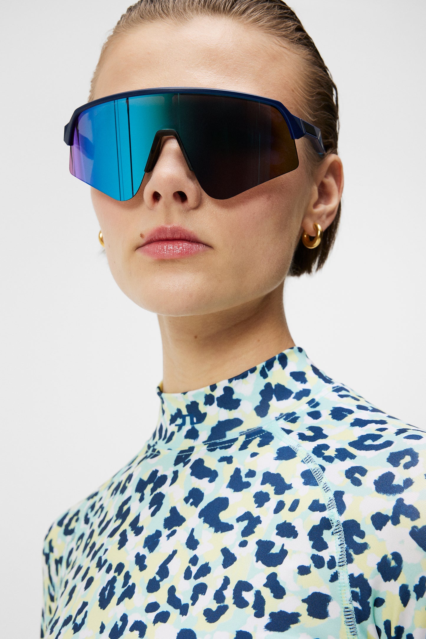 Asa Print Soft Compression Top / Leopard Aruba Blue