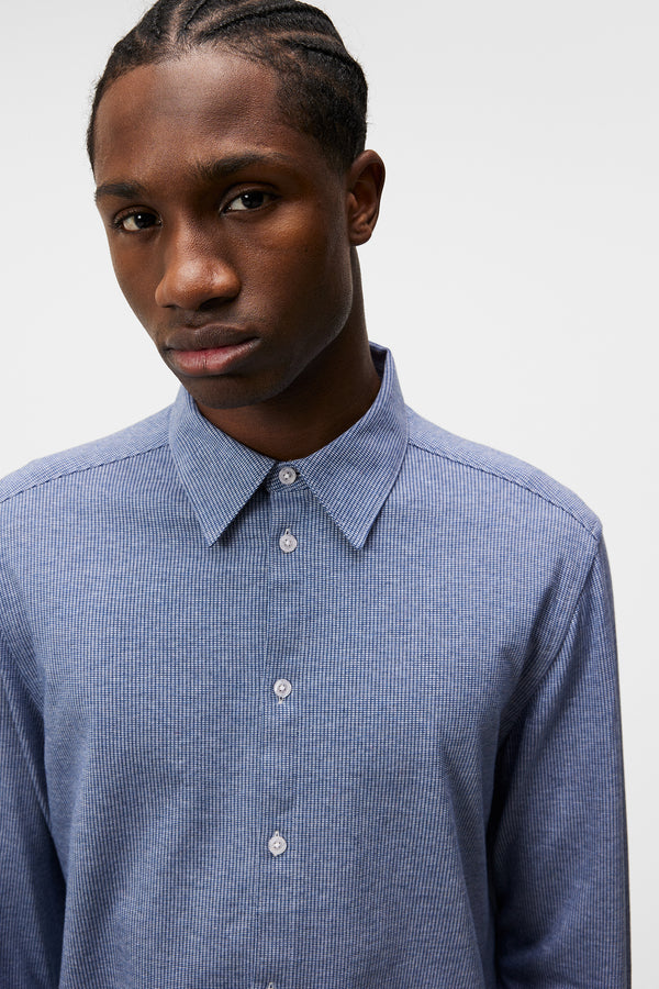 Marlon LS Jersey Slim Shirt / Bijou Blue