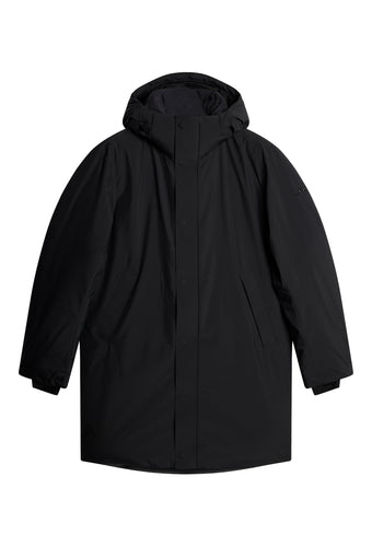 a black coat with a hood