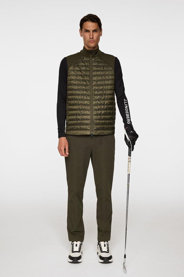 Hayden Quilt Hybrid Vest / Forest Green