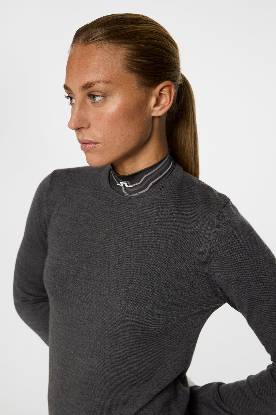 Aria Knitted Sweater / Dark Grey Melange