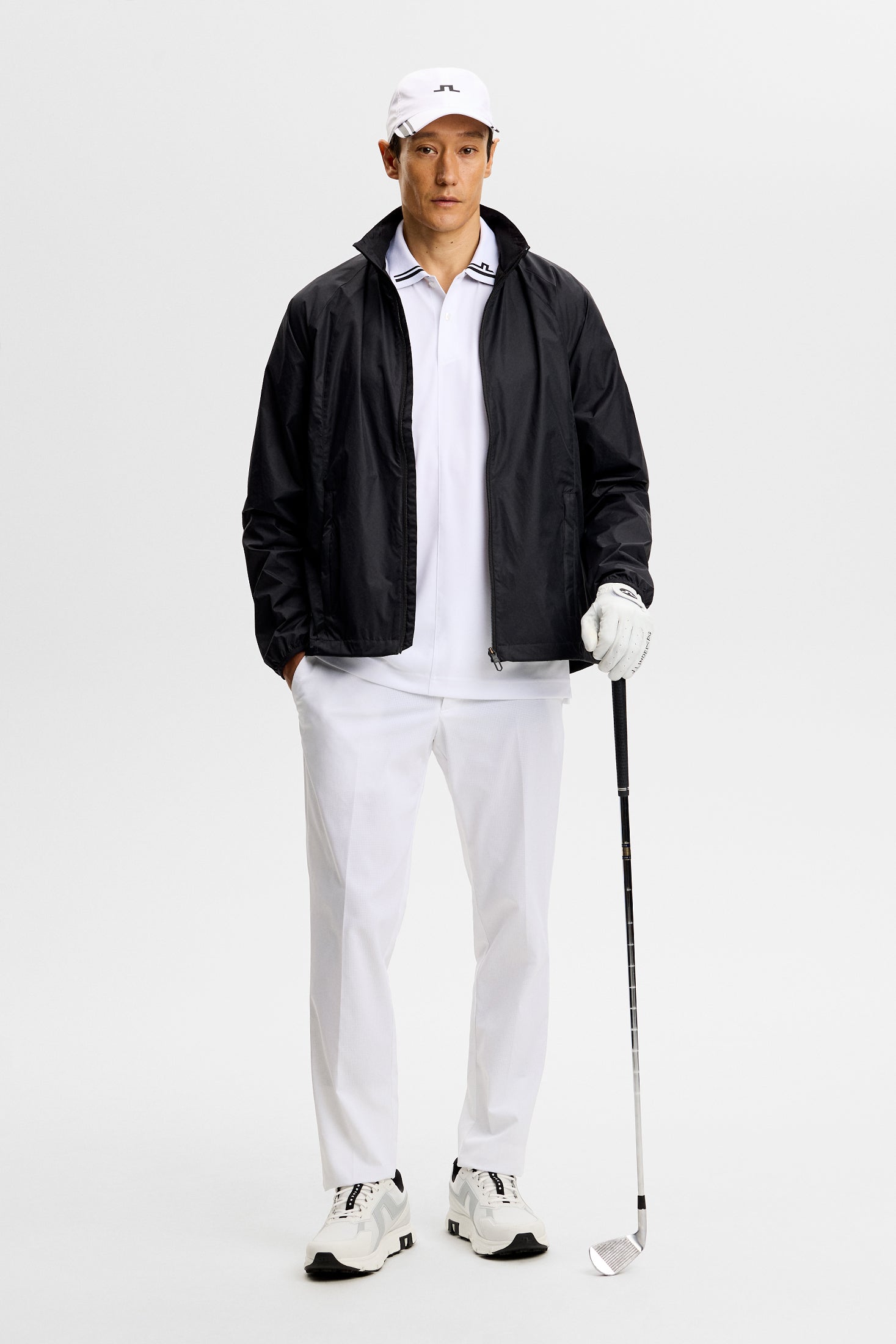 Golfickers ホワイト Lサイズ シャツ J.Lindeberg Men's Mathias 1/4 Zip Mid Layer - Worldwide Golf Shops