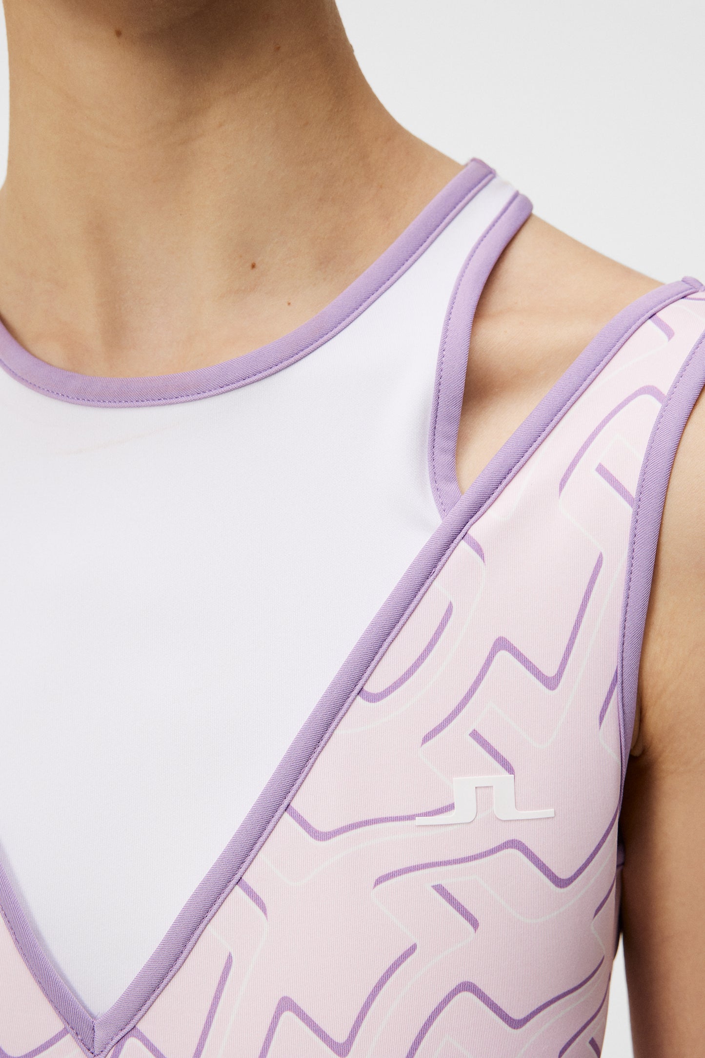 Matilda Print Dress / Outline Bridge Wave Pink