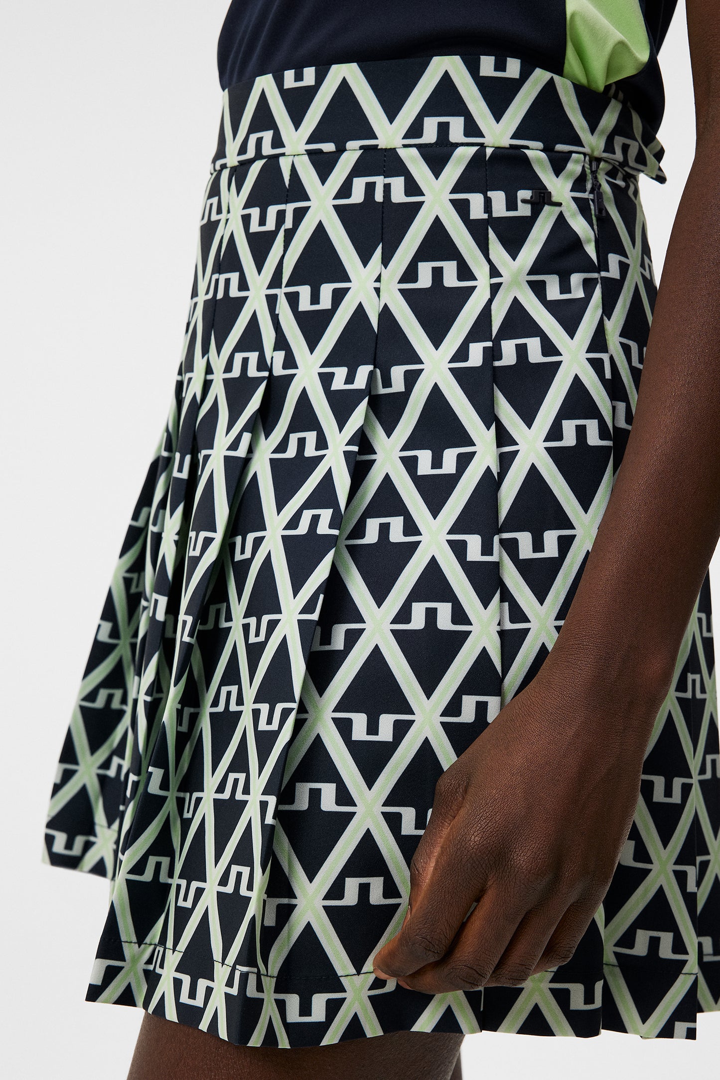 Adina Print Skirt / Geo JL Navy