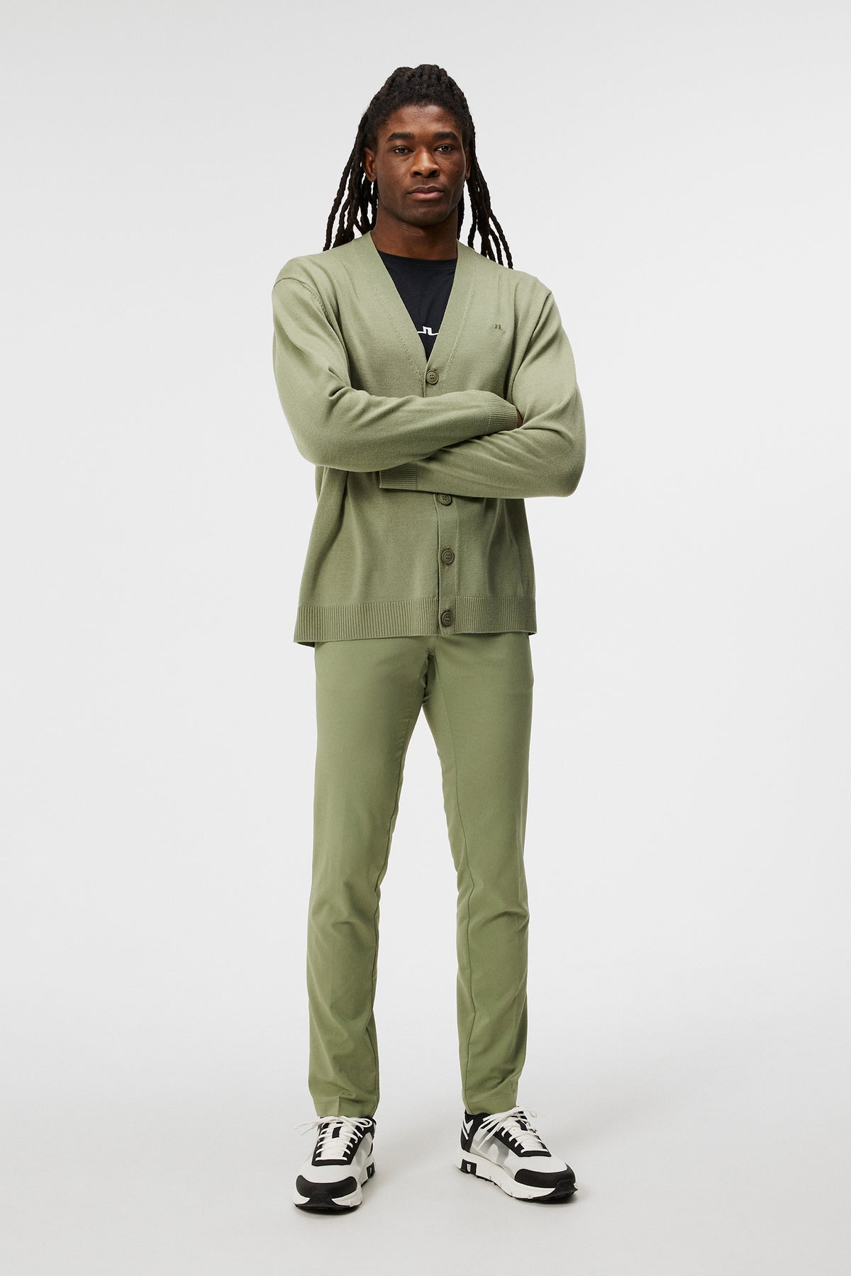 Lucas Knitted Cardigan / Oil Green