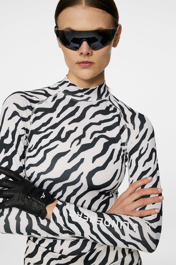 Ella Print Compression Top / Tour Tiger Moonbeam M
