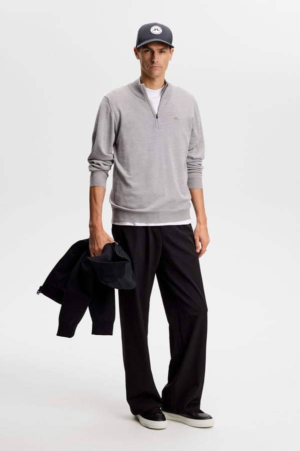 Kiyan Quarter Zip Sweater / Light Grey Melange
