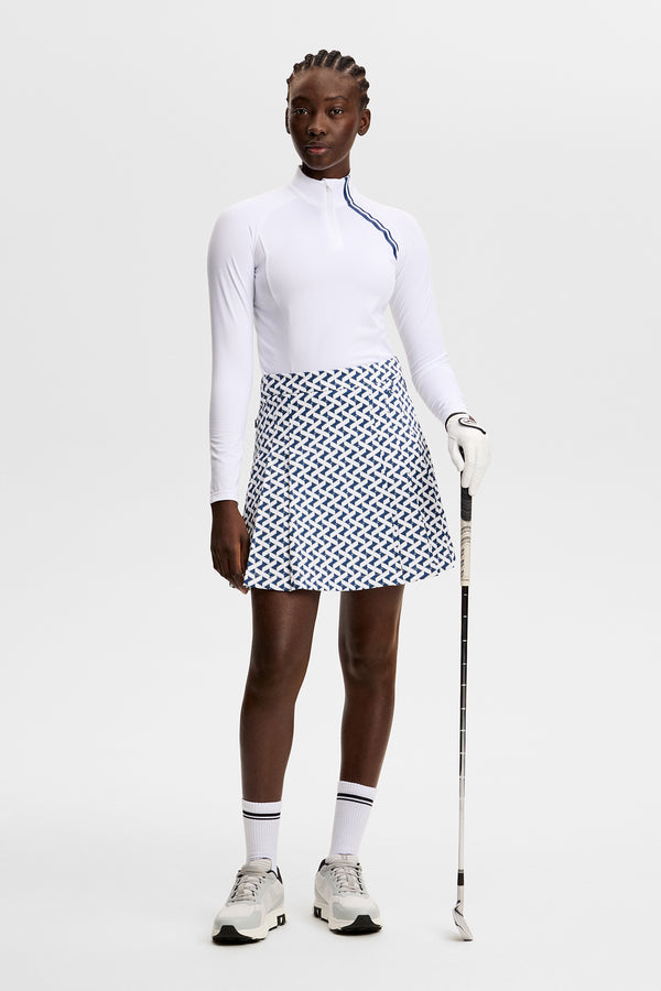 Alesia Print Skirt / Ladder Estate White S