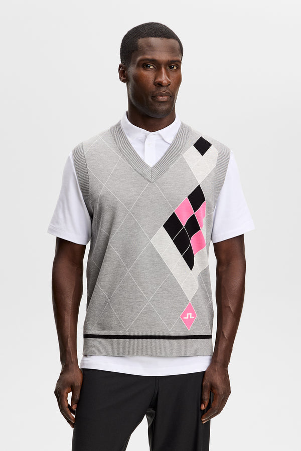 Anton Argyle Knit Vest DP FOG / Anton Argyle Knit Vest DP