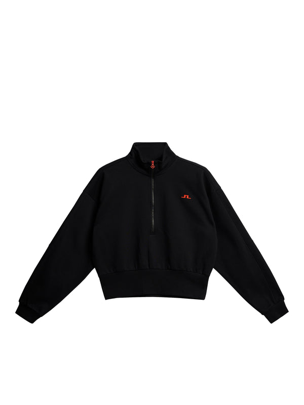 Lucia Zip Mock Neck / Black