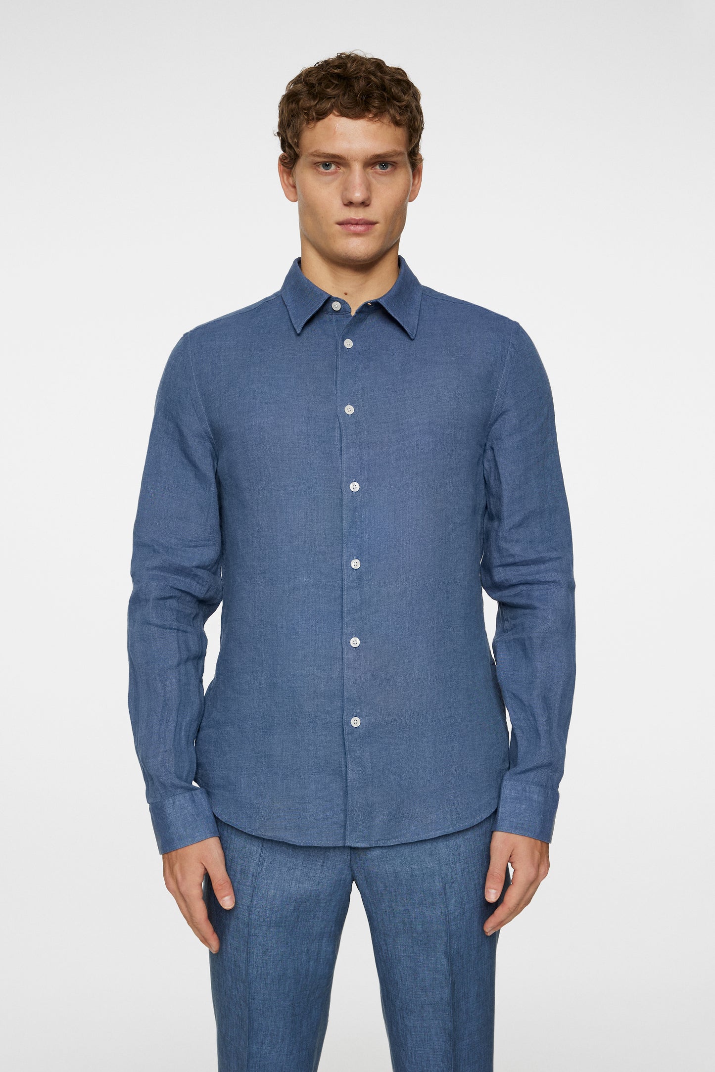 Slim LS Linen Melange Shirt / Rain Washed