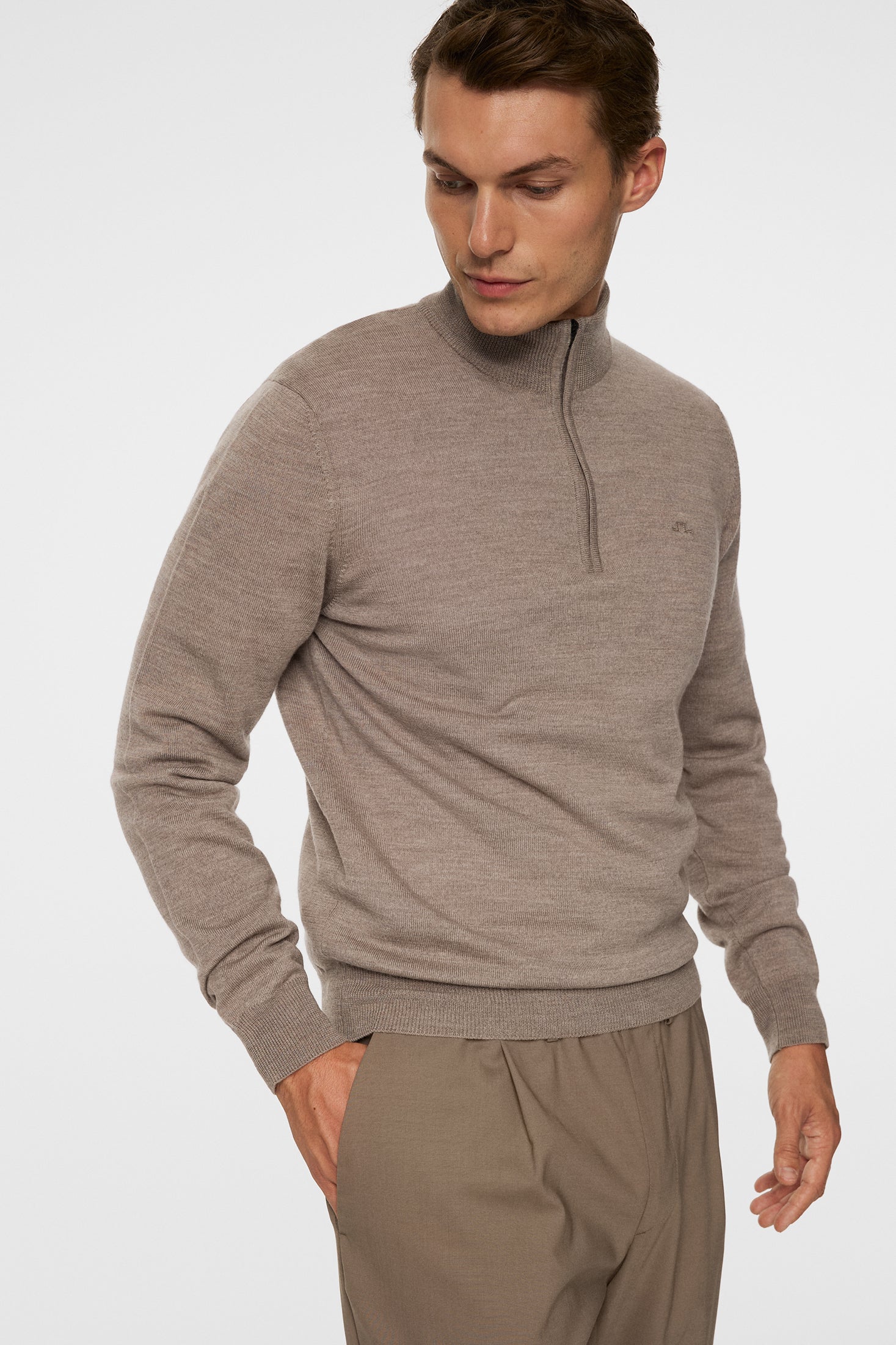 Kiyan Merino Quarter Zip / Brindle Melange – J.Lindeberg EU