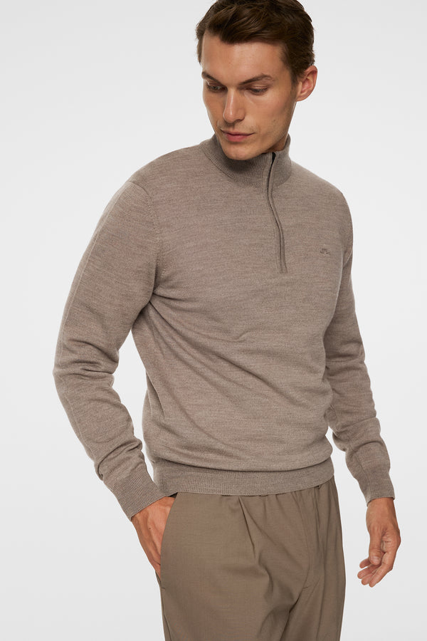 Kiyan Merino Quarter Zip / Brindle Melange