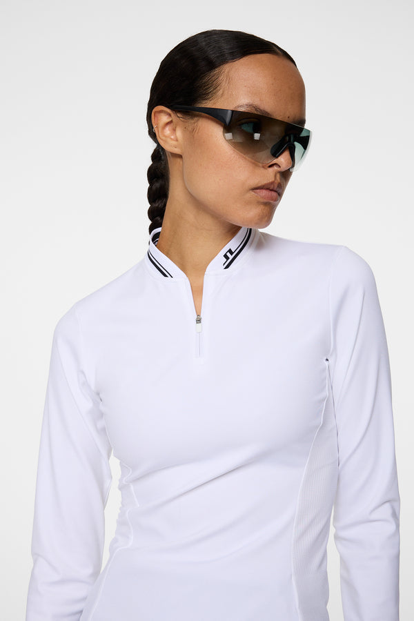 Harper Quarter Zip Mid Layer / White
