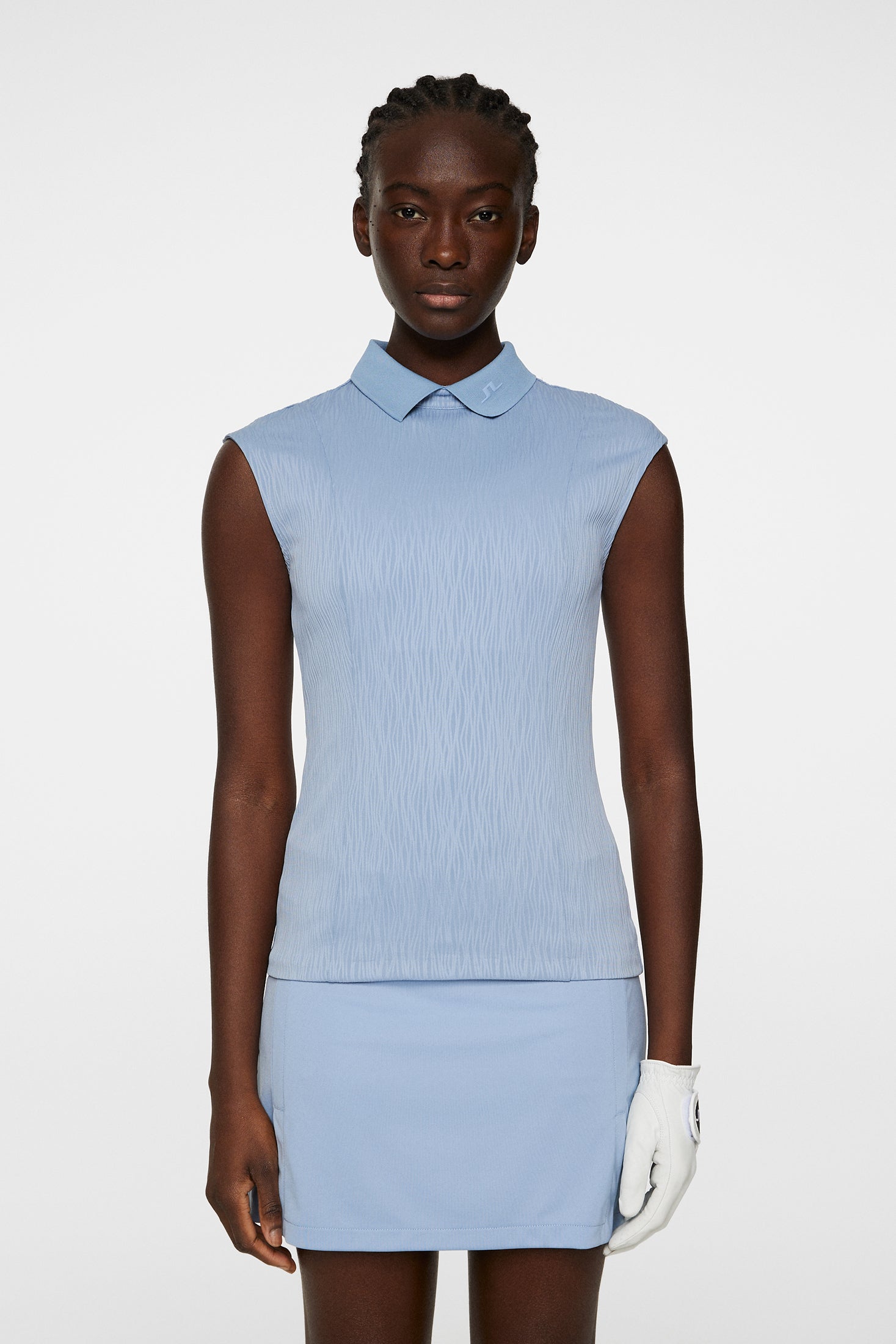 J.LINDEBERG ゴルフウェア モックネック ニット S ネイビー 紫 Lila Sleeveless Top / Rain Washed | J.Lindeberg Official