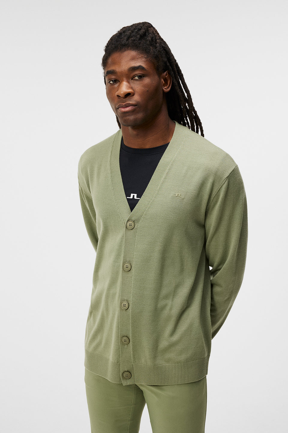 Lucas Knitted Cardigan / Oil Green