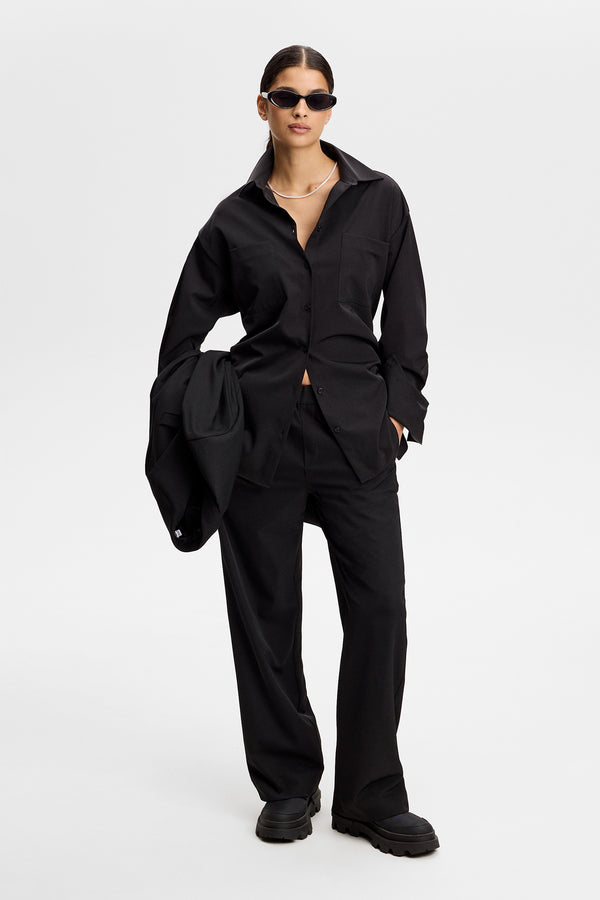 Willow Tech Drape Shirt / Black