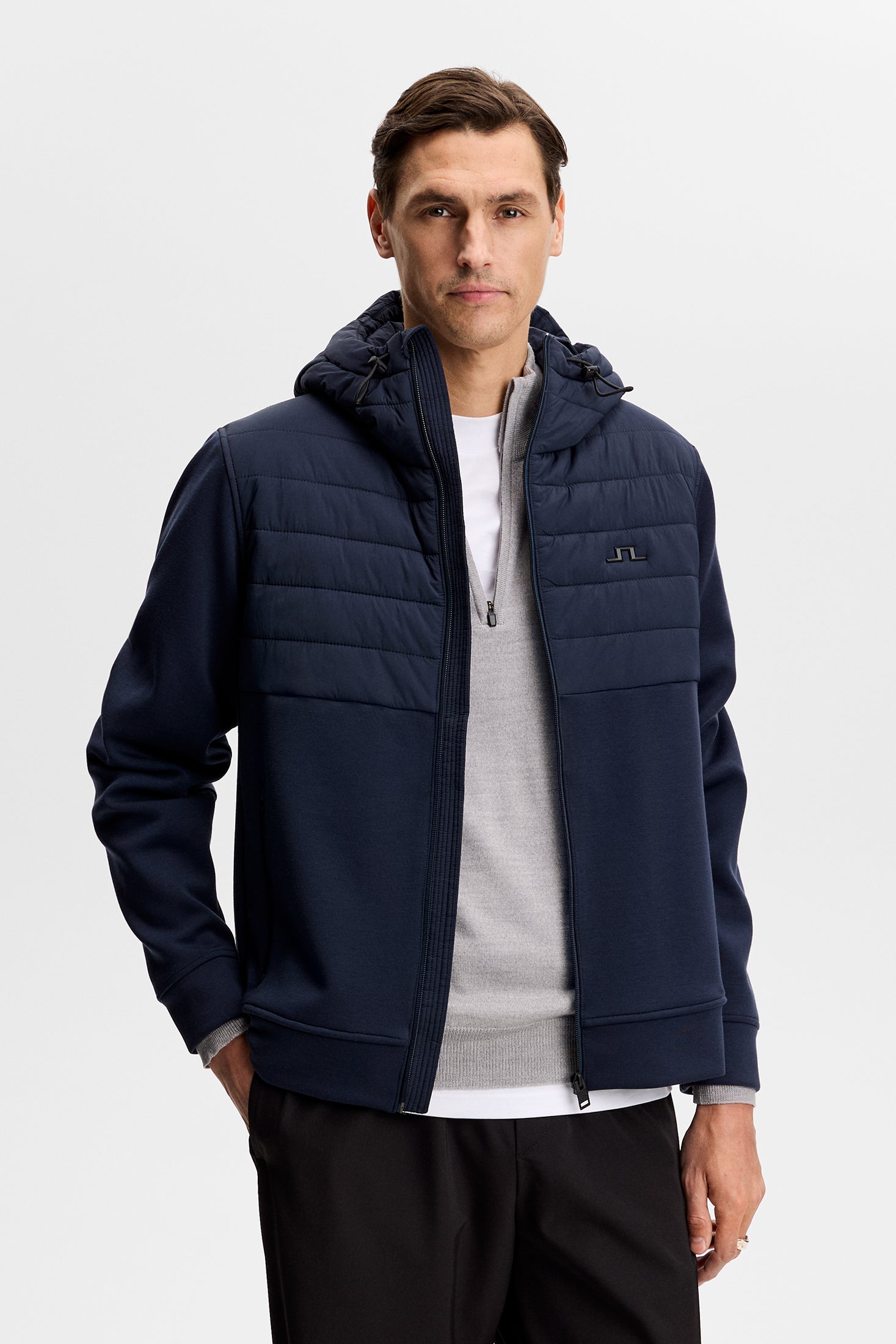 J.Lindeberg フード付きジャケット ネイビー Buy J Lindeberg Creek Down Jacket - Navy | NLYMAN