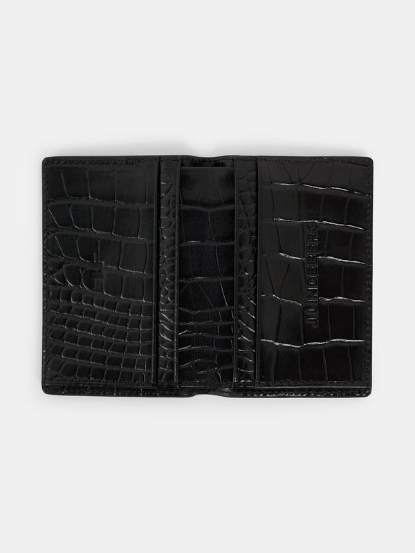 Croc Folded Card Holder / Black