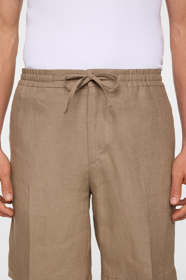 Brady Drape Linen Shorts / Sepia Tint