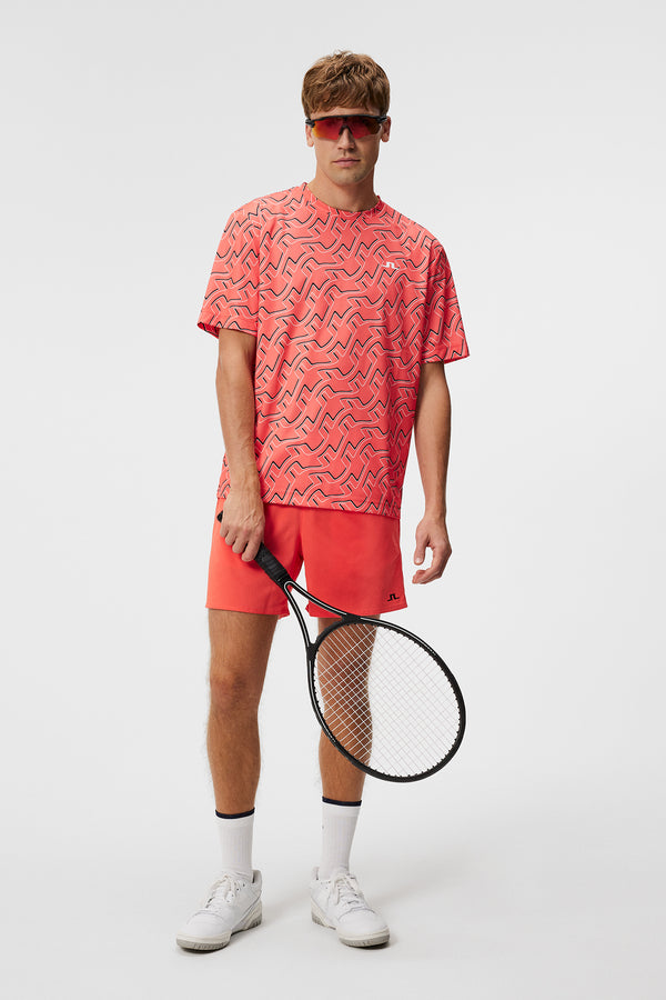 Ade Print T-shirt / Outline Bridge Wave Coral