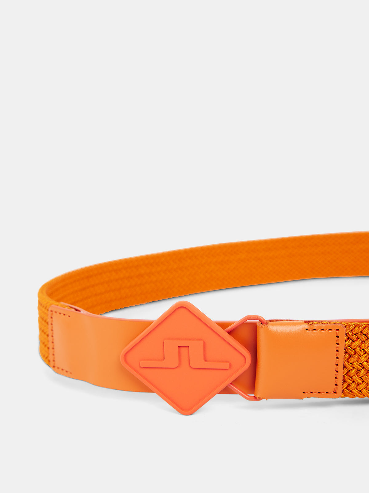 Diamond Ealstic  Leather Belt / Russet Orange