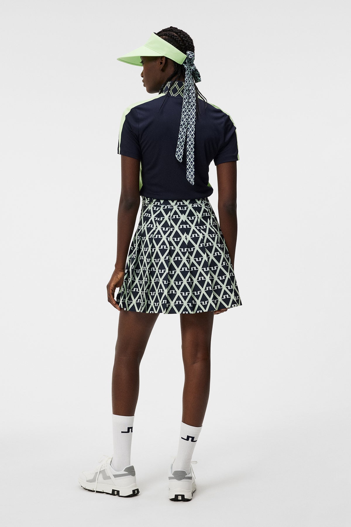 Adina Print Skirt / Geo JL Navy