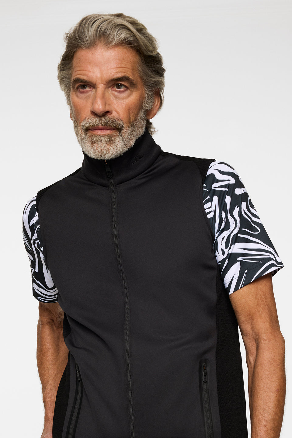 Dane Hybrid Knit Zip Vest / Black