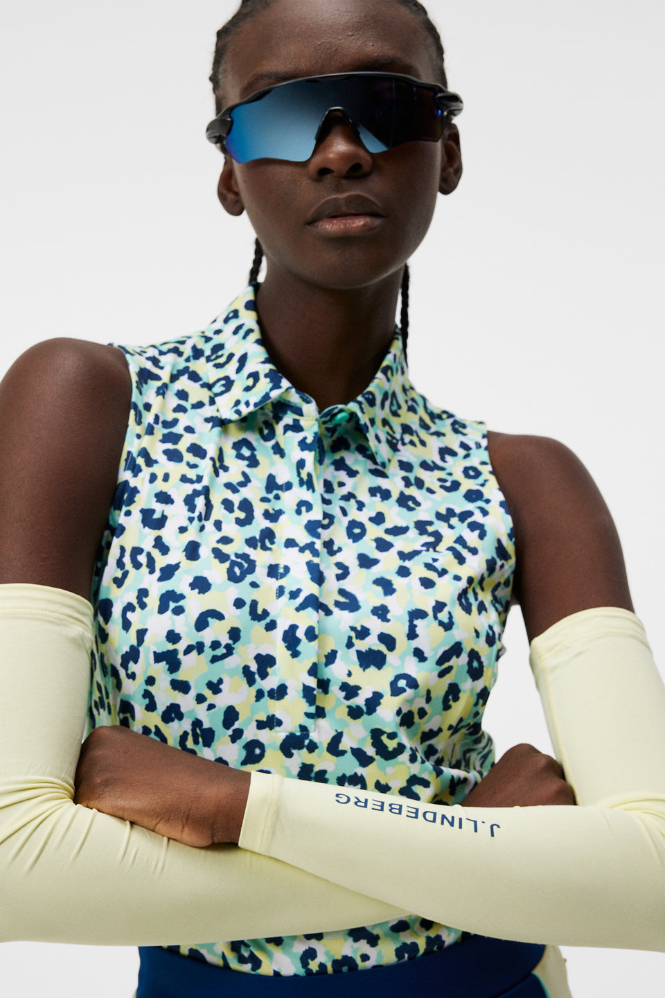 Dena Print Sleeveless Top / Leopard Aruba Blue