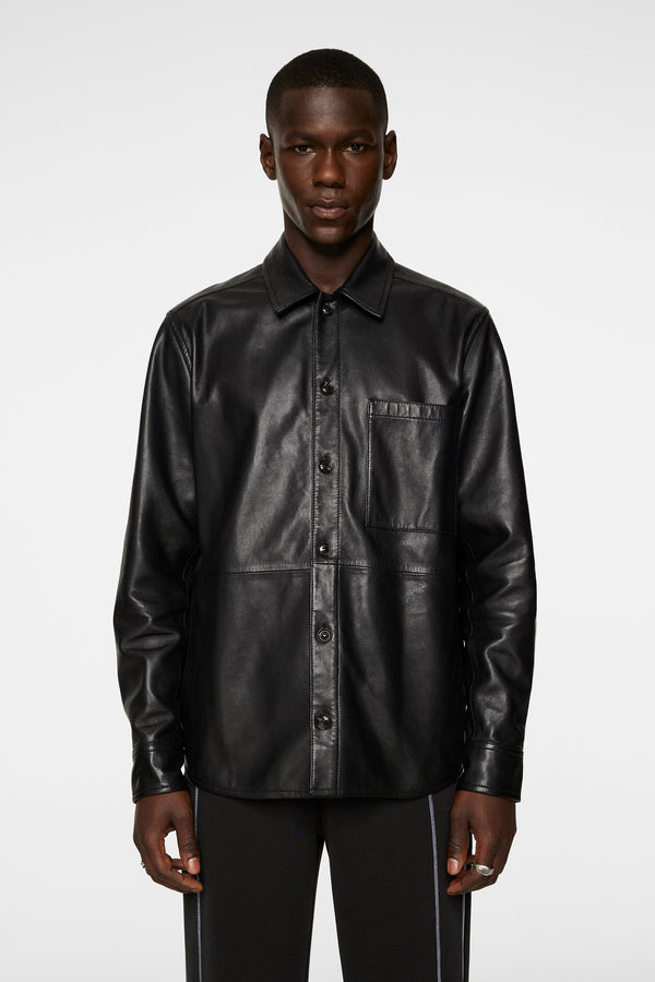 Lanson Leather Overshirt / Black