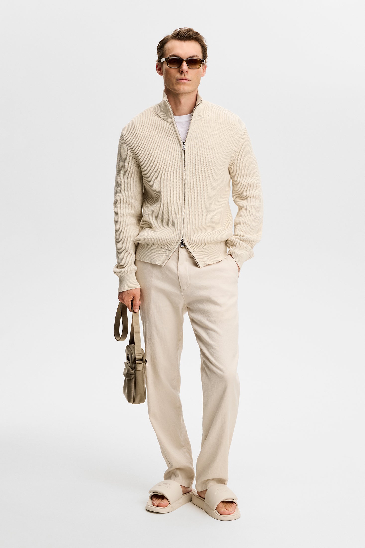 Logan Stretch Linen Pants / Moonbeam | J.Lindeberg Official