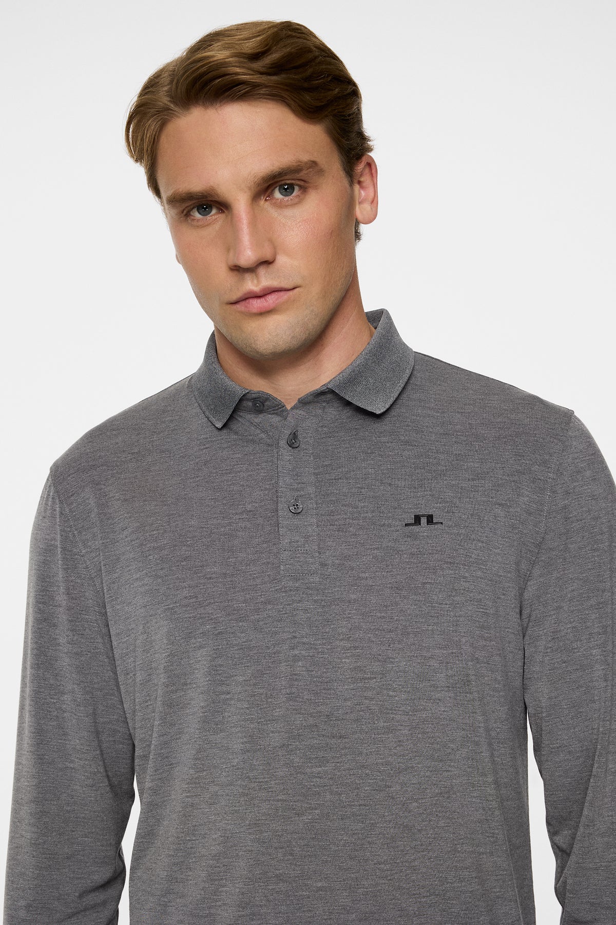 Florian LS Polo / Dark Grey Melange