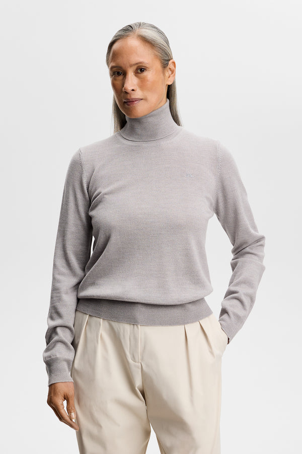 Anja Knitted Turtleneck / Light Grey Melange