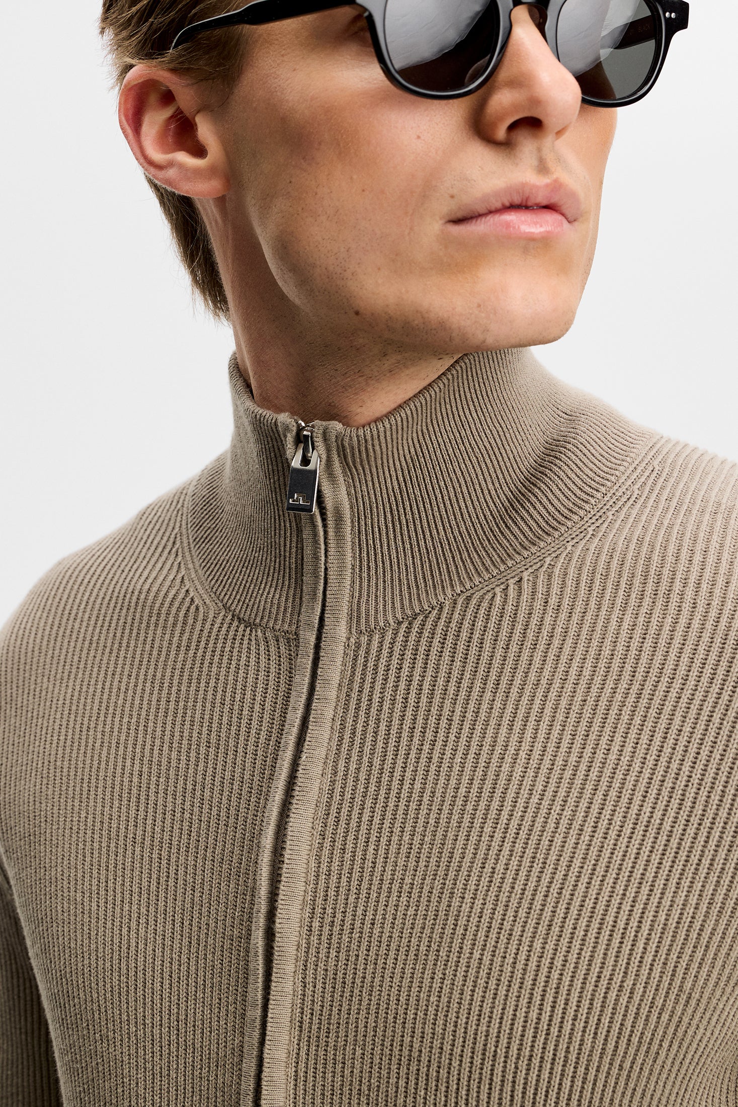 Alexis Full Zip Cardigan / Brindle | J.Lindeberg Official