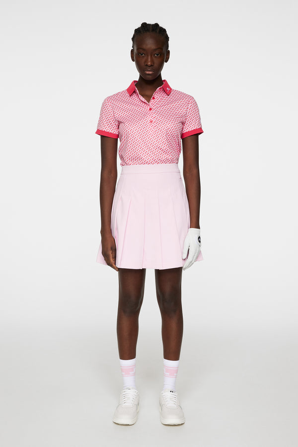 Tour Tech Print Polo / Tour Geo Pink S