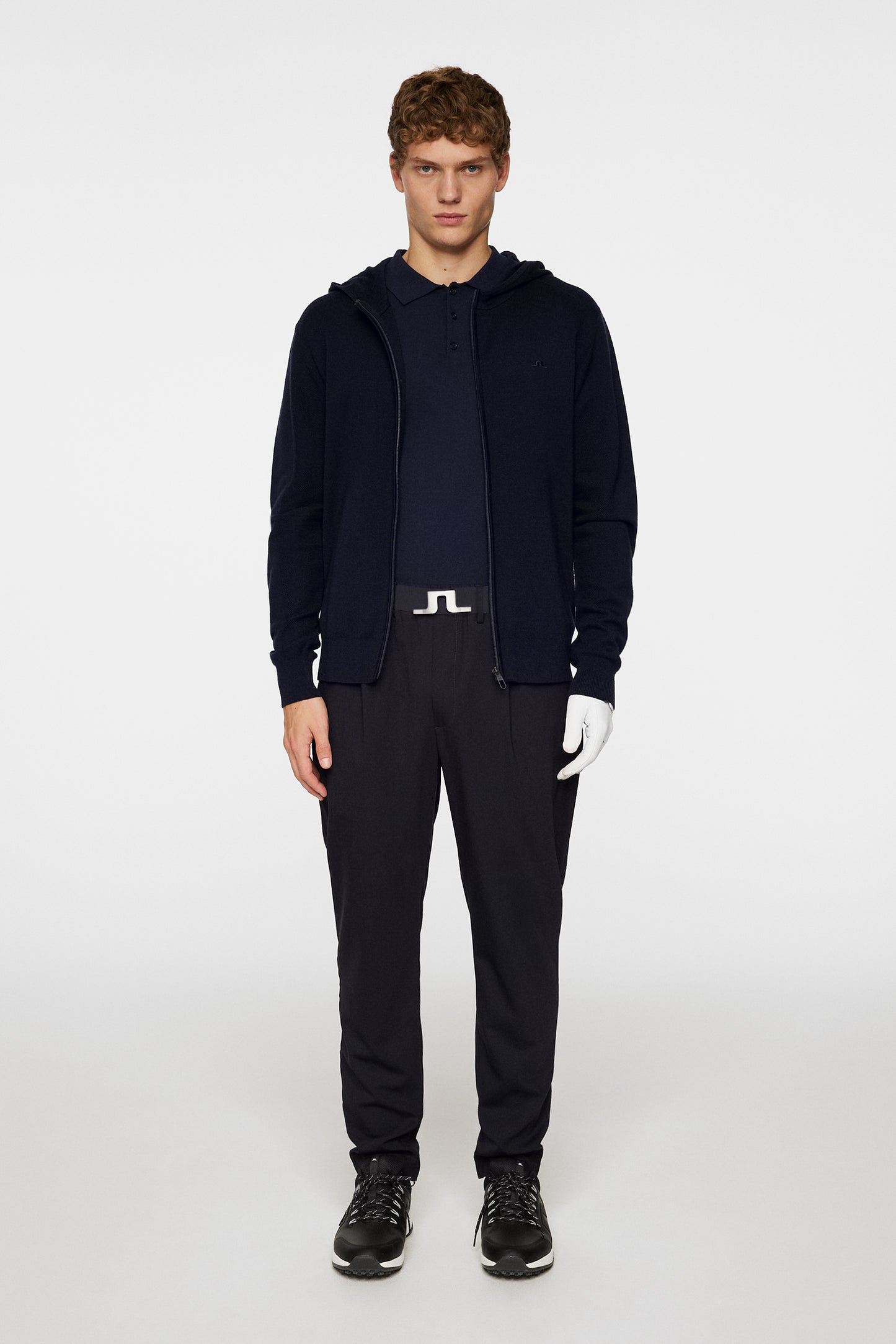 Cameron Hooded Knit Full Zip / JL Navy