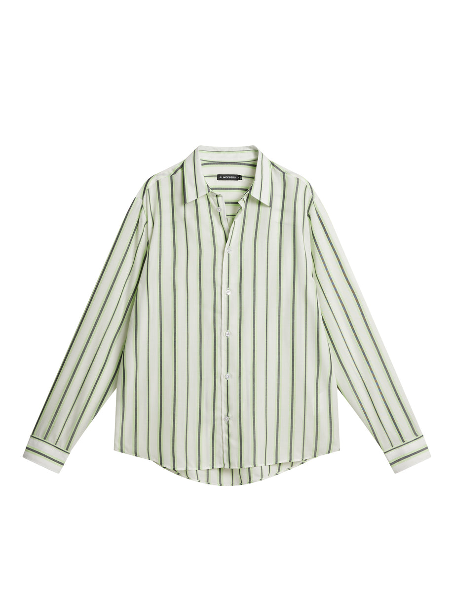 Florindo Tencel Stripe Shirt / Cloud White