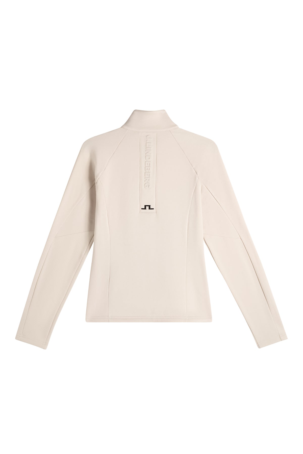 Portia Polartec Mid Layer in Moonbeam, back view showing the embossed J.LINDEBERG logo and Bridge logo.