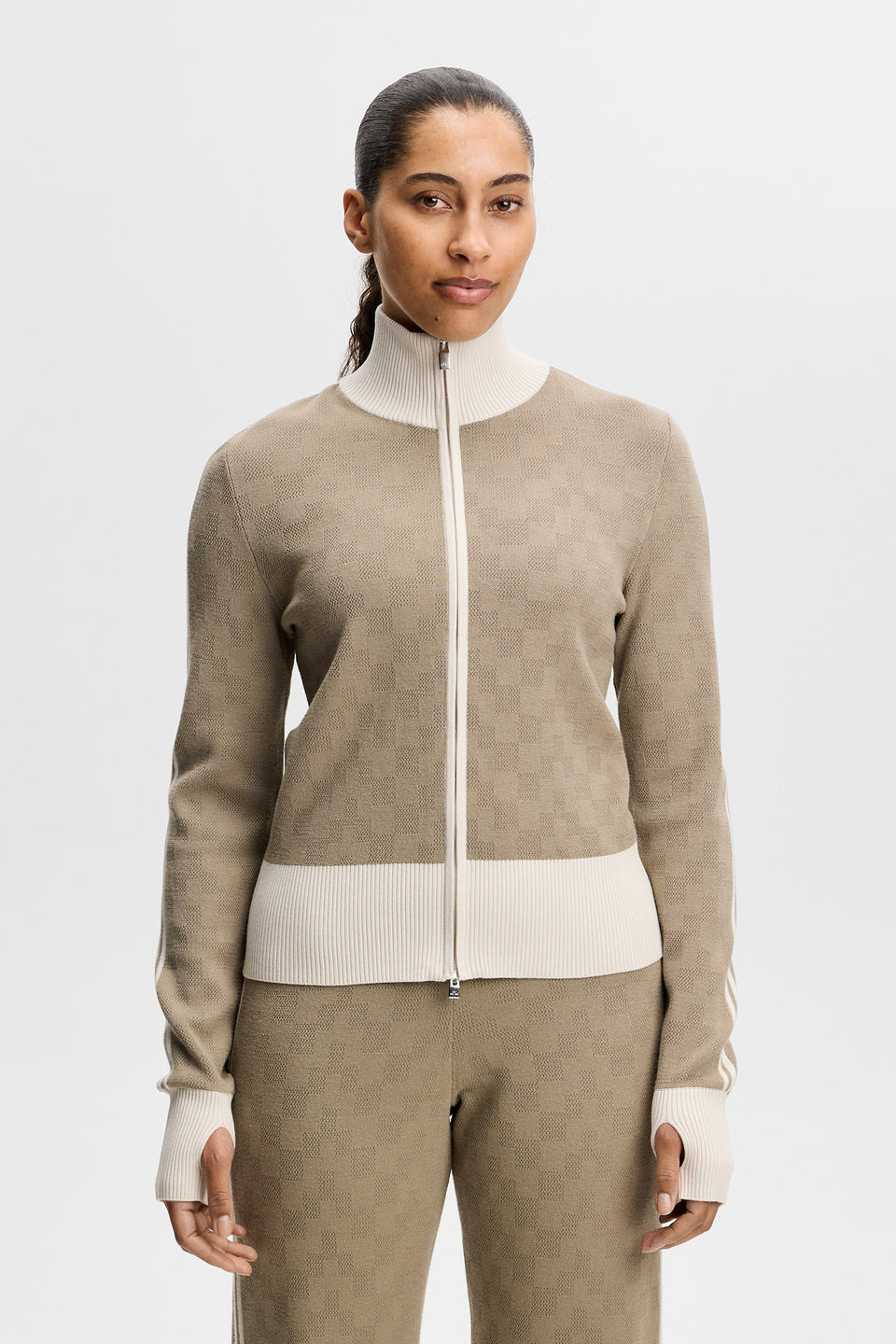 Kerla Knitted Full Zip Sweater / Brindle
