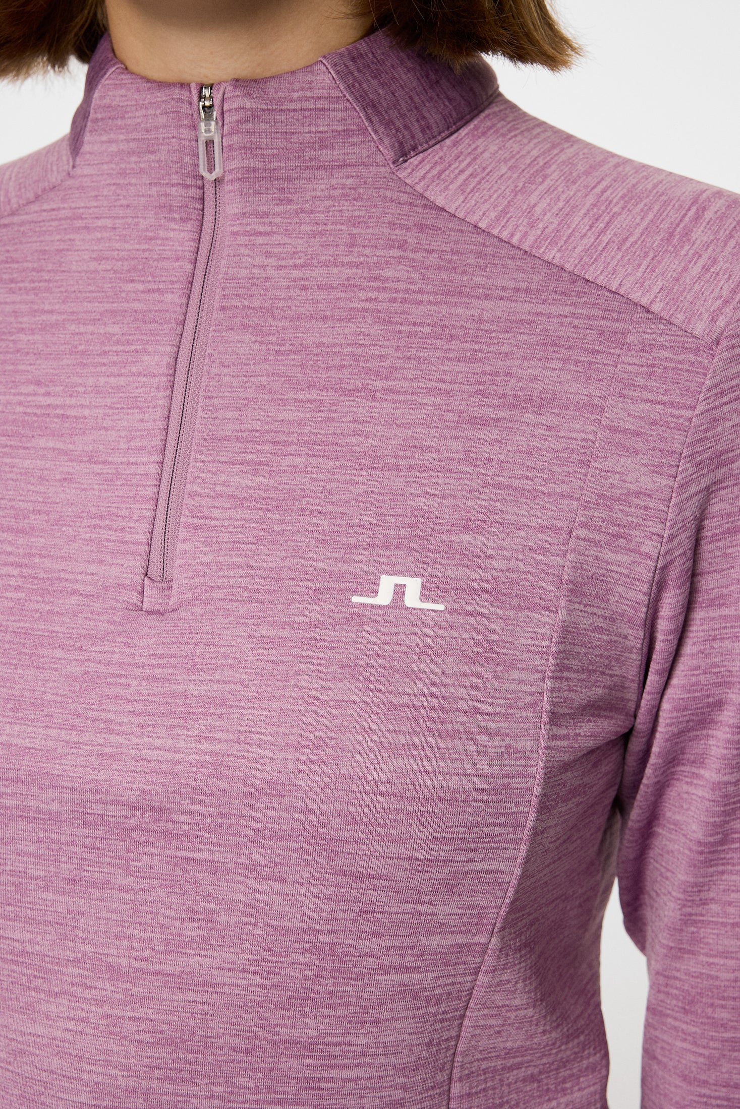 Steffi Quarter Zip Mid Layer / Very Grape Melange | J.Lindeberg