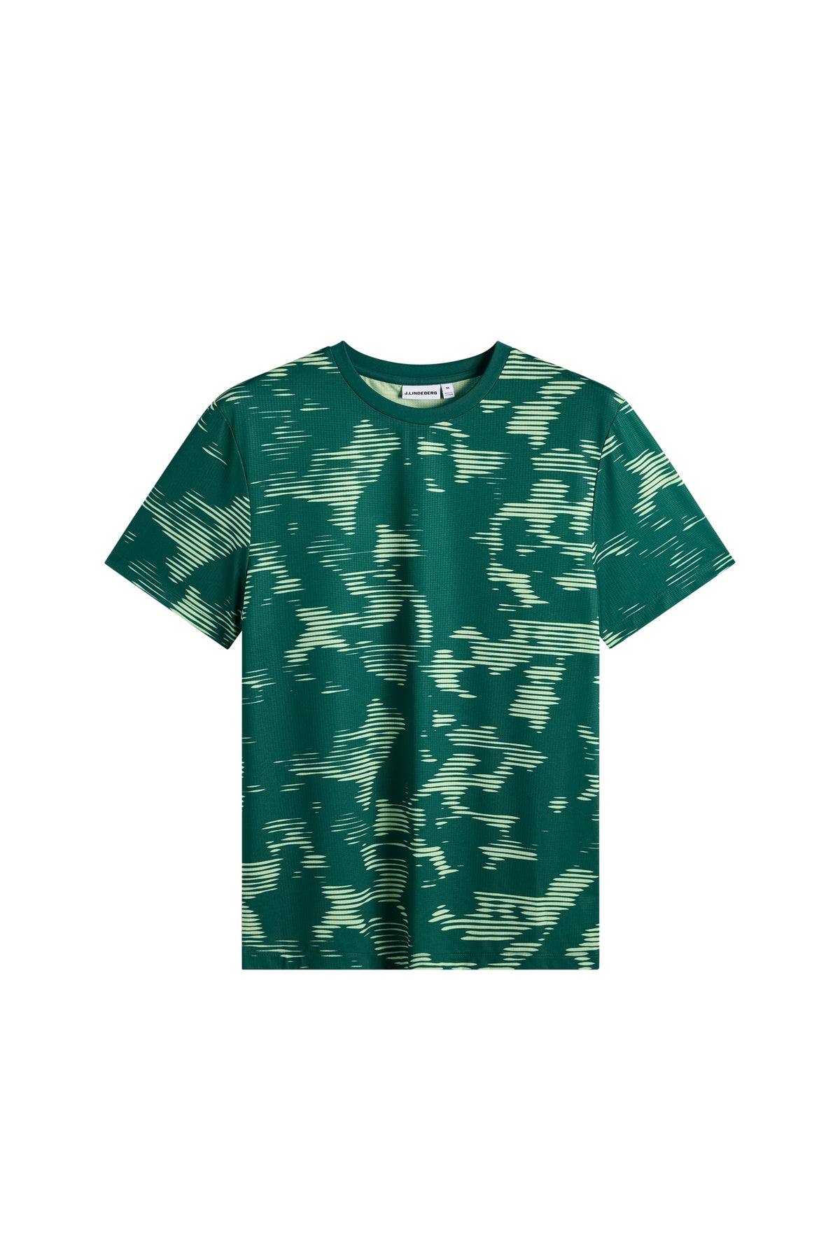 Vorderansicht: Grünes Josip Printed T-shirt mit Rundhalsausschnitt, kurzen Ärmeln und Allover-Print.