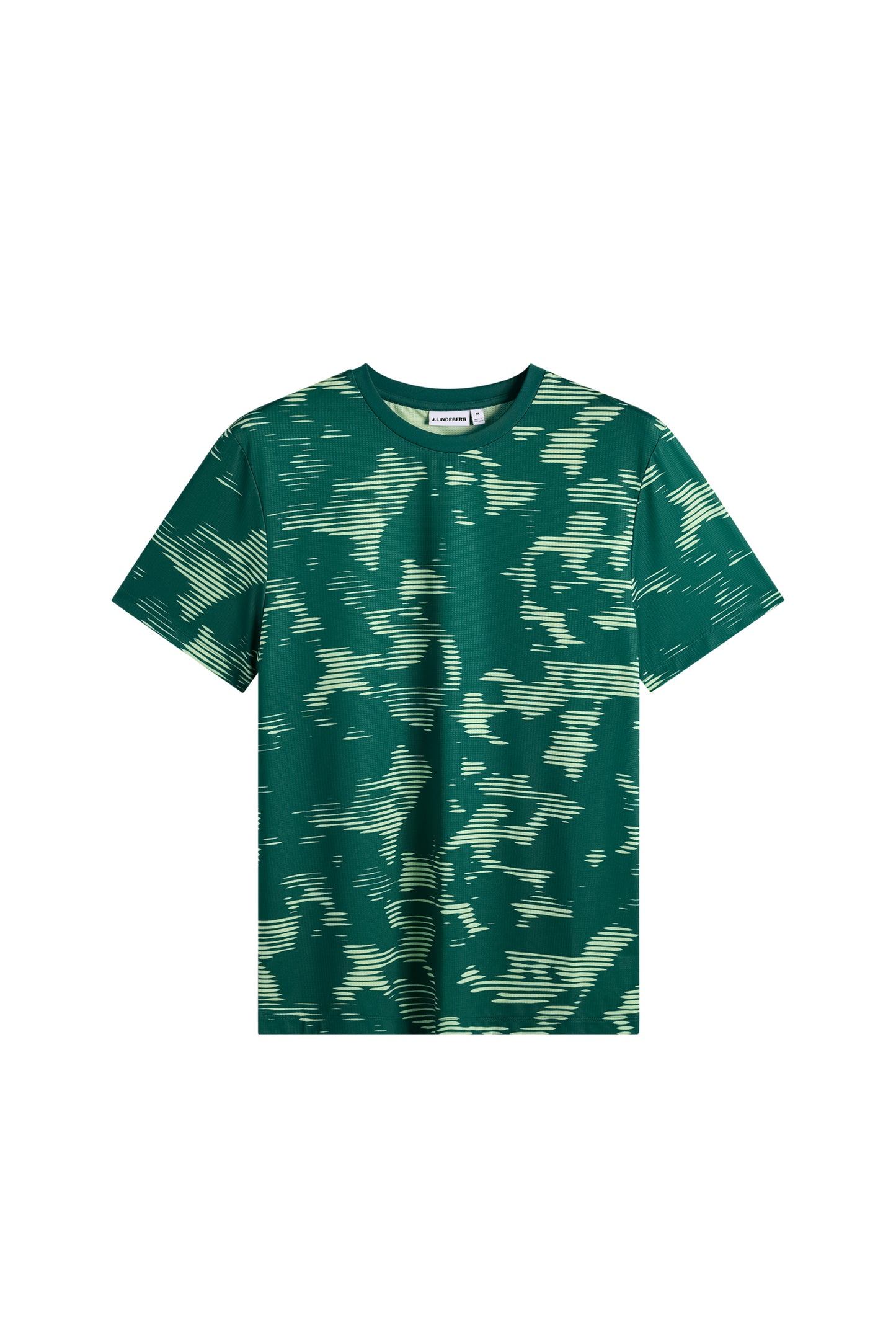 Vorderansicht: Grünes Josip Printed T-shirt mit Rundhalsausschnitt, kurzen Ärmeln und Allover-Print.