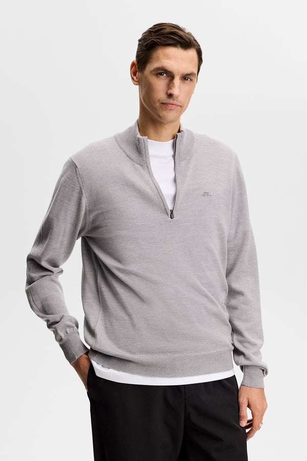 Kiyan Quarter Zip Sweater / Light Grey Melange