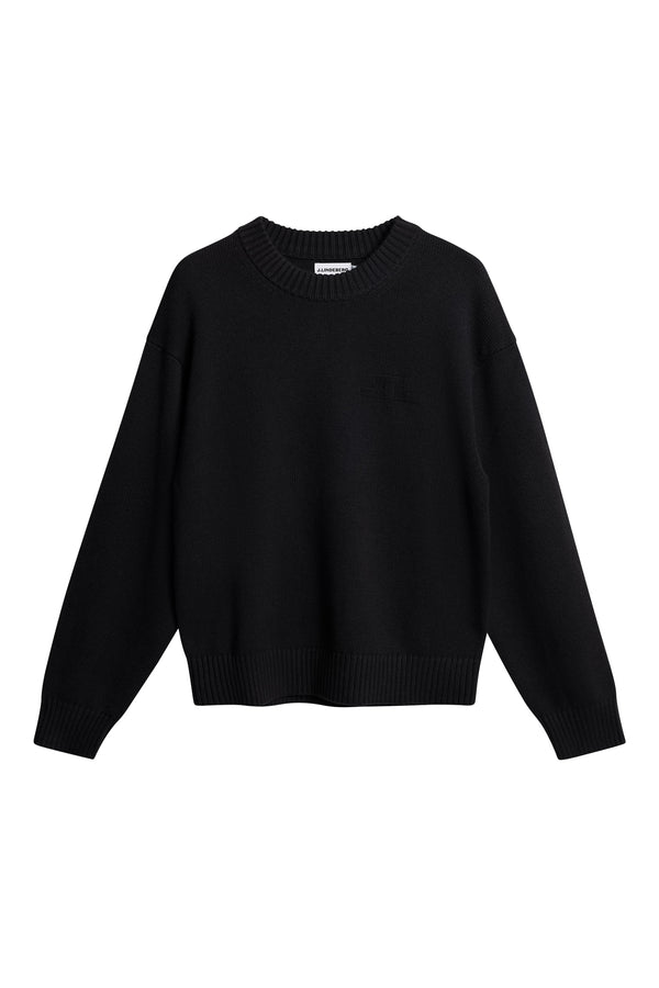 Eddy Cotton Wool Crew Neck / Black